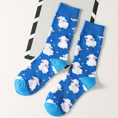 Cartoon Sheep Print Socks Women's Stockings