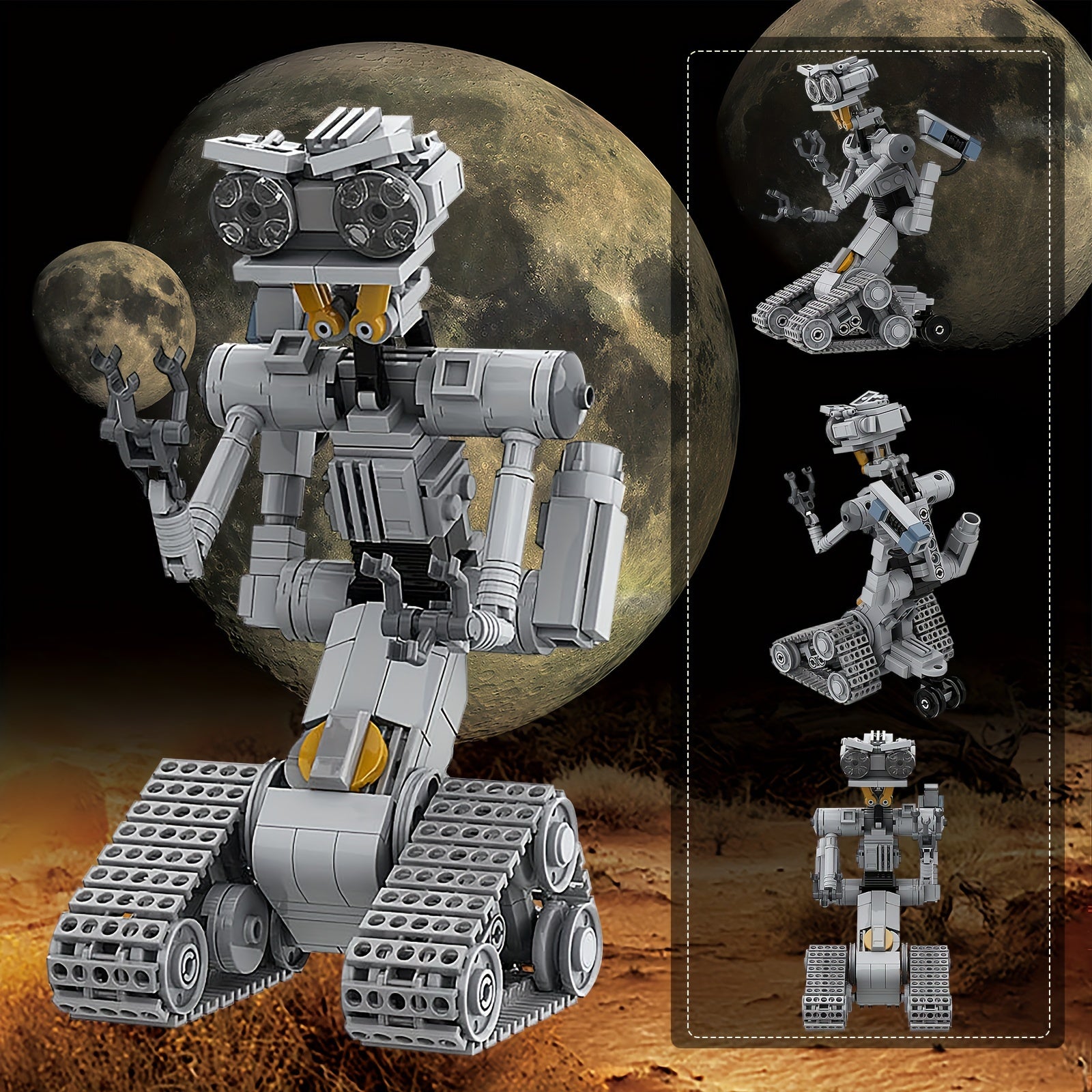 Yellow Robot Rolling Building Blocks Toys