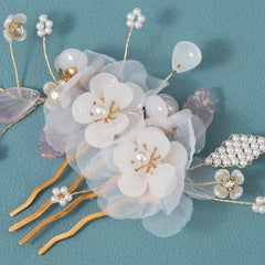 Vintage Flower Hair Comb Girl's Headgear Hanfu Hair Accessory