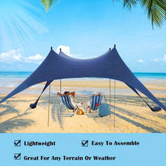 Extra Large Beach Tent Sun Shelter with UPF50 Protection