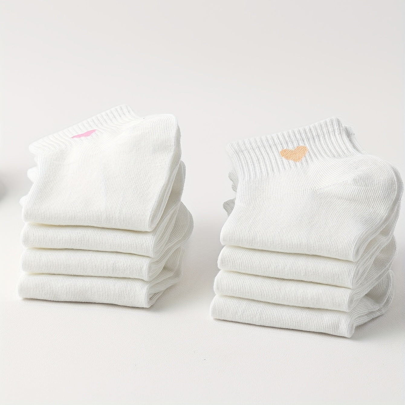 8 Pairs Heart Print Socks Women's Stockings