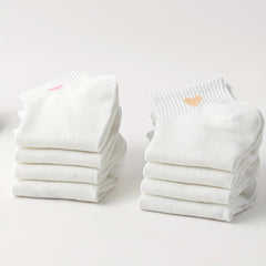 8 Pairs Heart Print Socks Women's Stockings