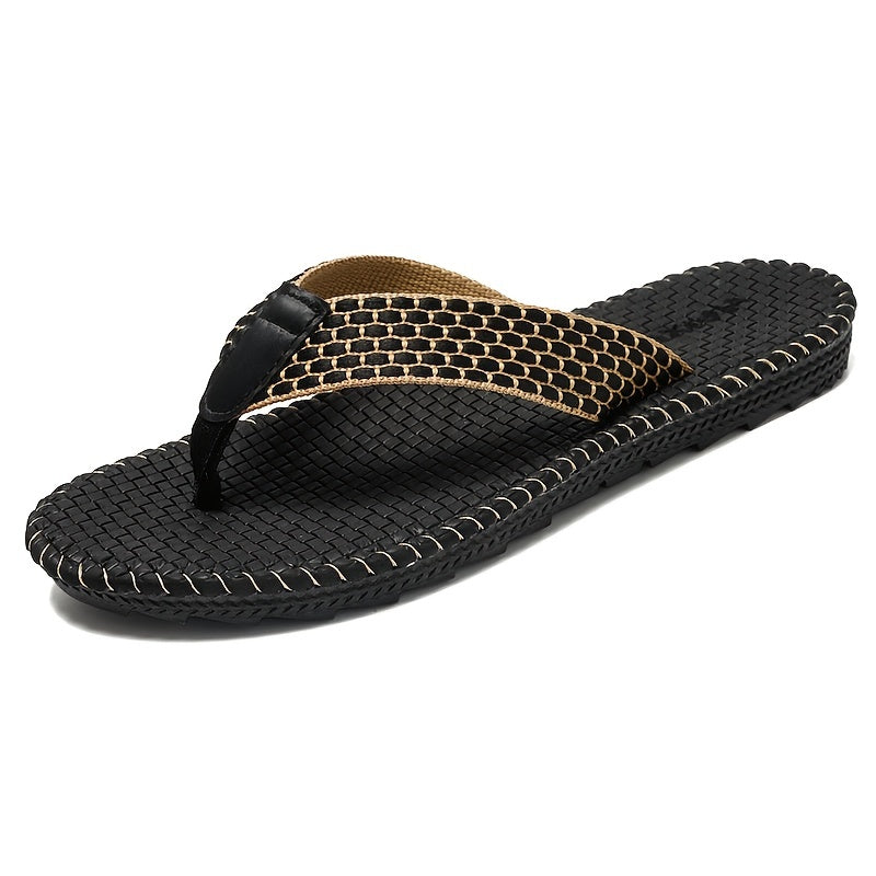 Men's Lightweight Knit Flip Flops for Summer Beach Comfort