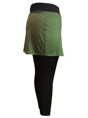 Polka Dot High Rise Stretch Skirted Pants