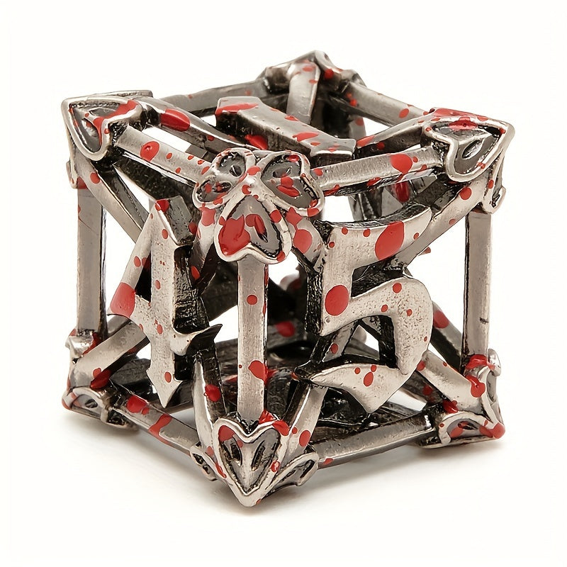 7pcs Hollow Metal Vintage Dice Set for RPG Halloween Party Desktop Game