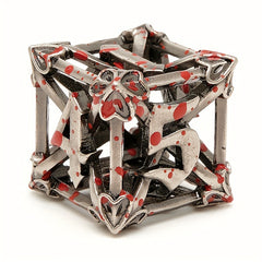 7pcs Hollow Metal Vintage Dice Set for RPG Halloween Party Desktop Game