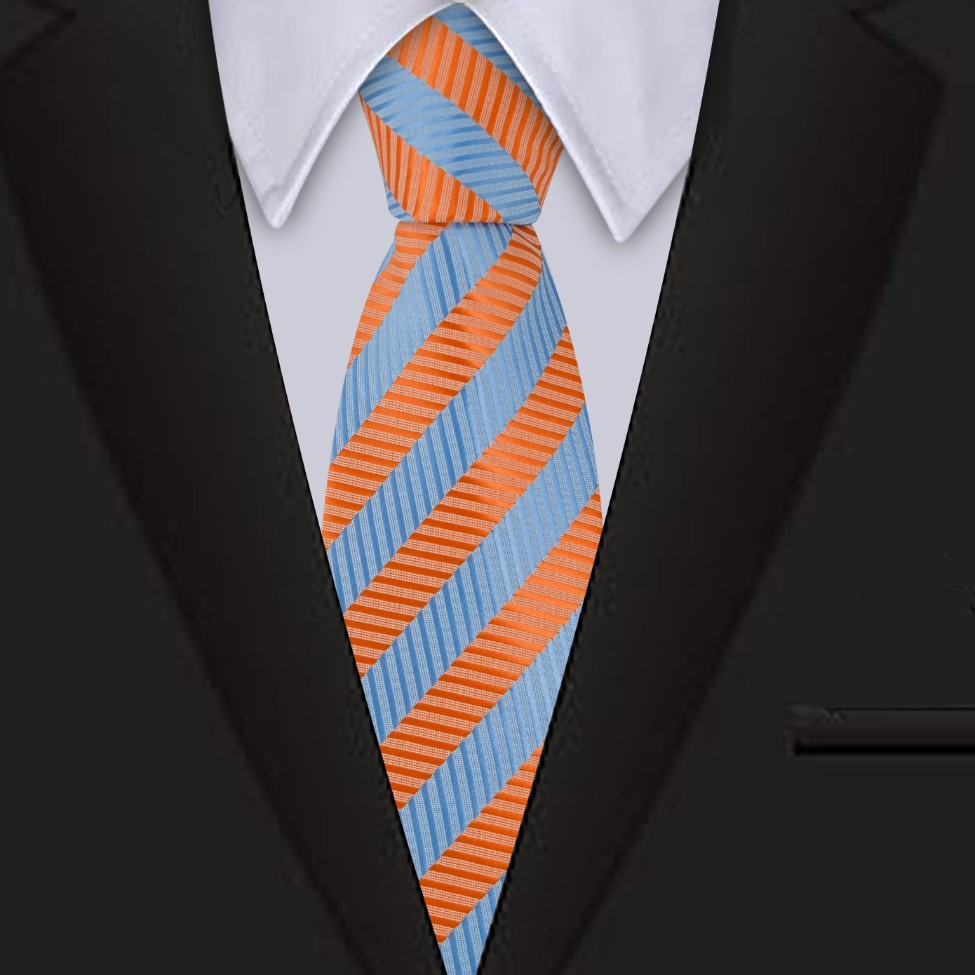 Men's 3 15'' Business Striped Collar Shirt