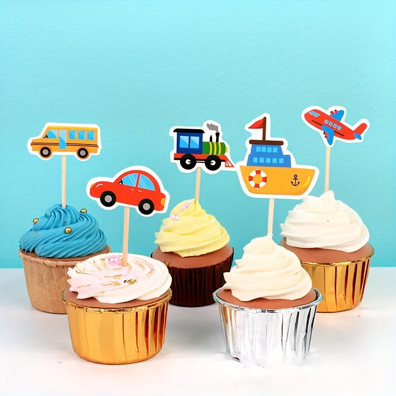 Cartoon Car Transport Cake Insert Party Cake Decoration