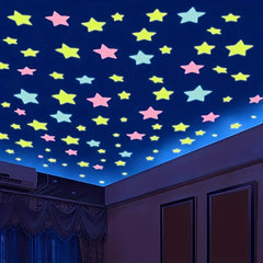 80pcs Easter Glow In The Dark 3D Stars Wall Stickers