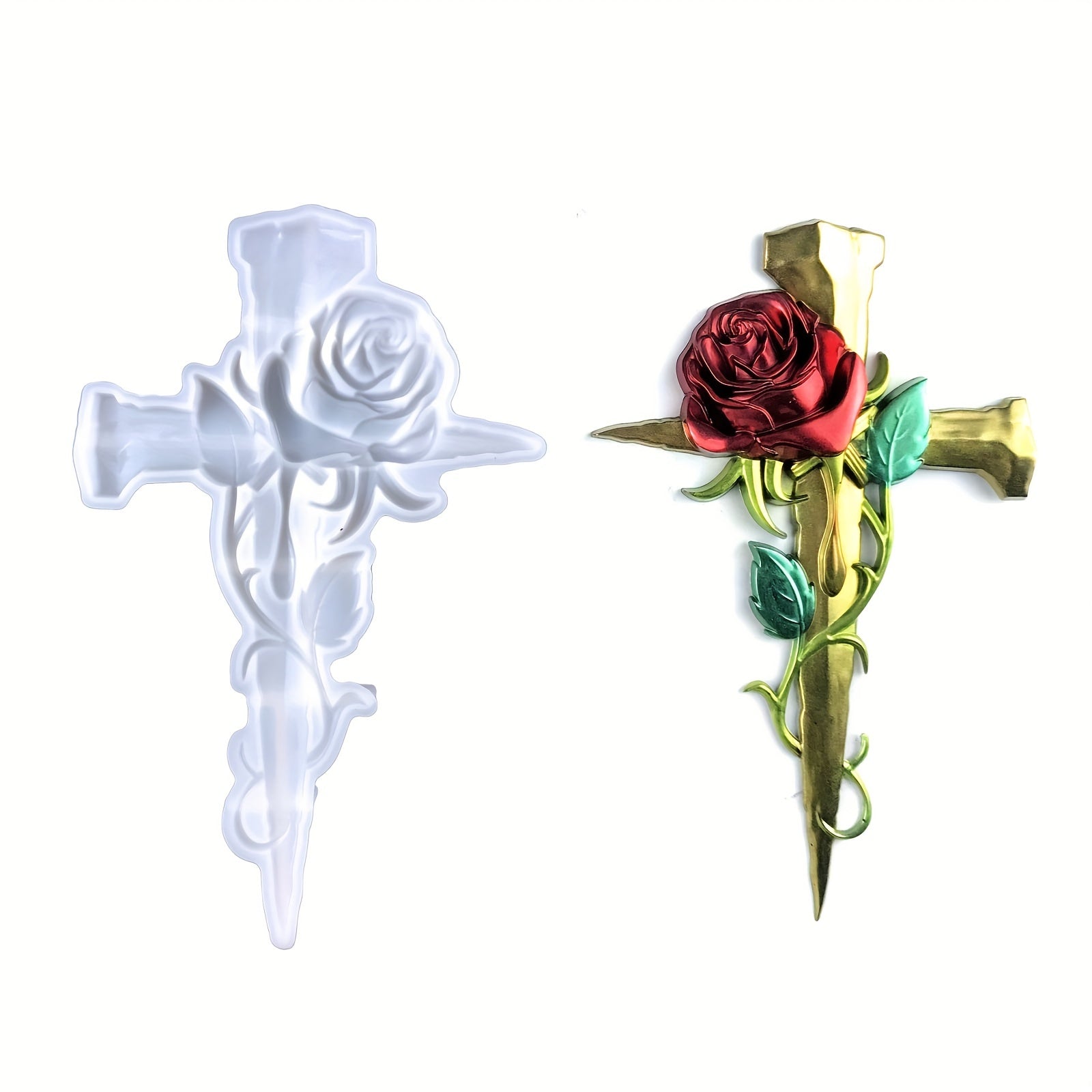 Rose Cross Resin Casting Molds for Home Wall Decor Craft