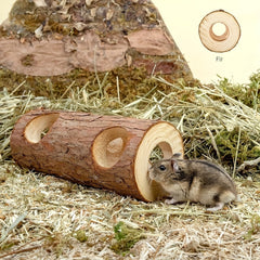 8pcs Hamster Tunnel Natural Wood Chew Toys Forest Hollow Tree Trunk