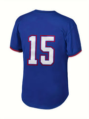 Men's EAST Star 15 Embroidery Basketball Jersey Retro Mesh Classic Crew Neck
