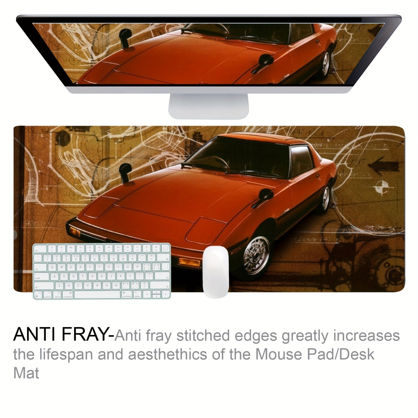 RX7 Classic Car Pattern Gaming Mousepad