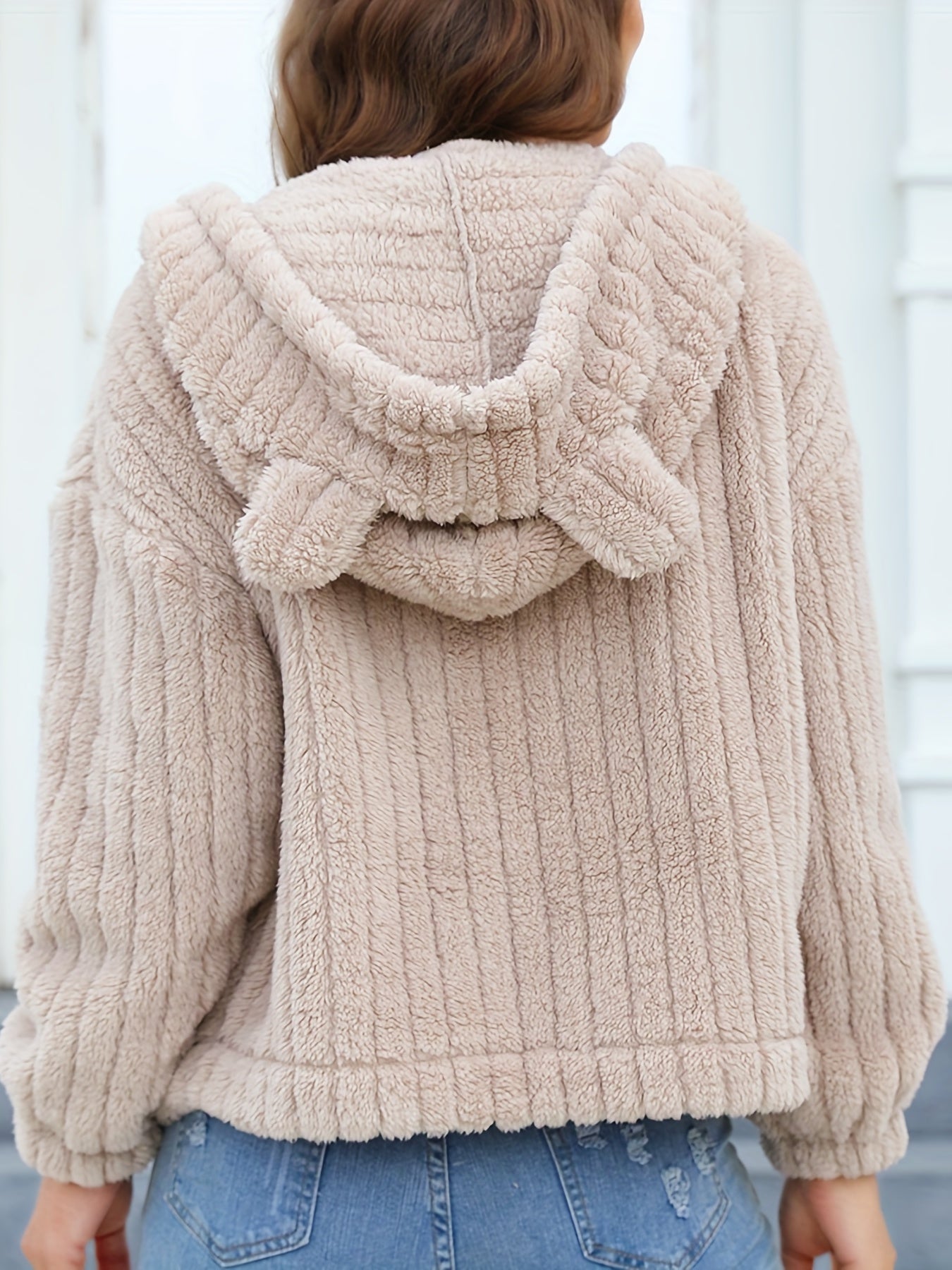 Women's Winter Thermal Coat Solid Long Sleeve Jacket