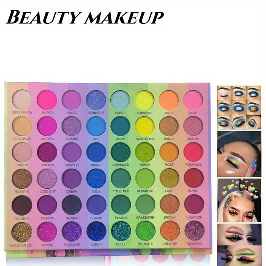 48 Colors Rainbow Eyeshadow Palette Matte Metallic Shimmer Bright Tone