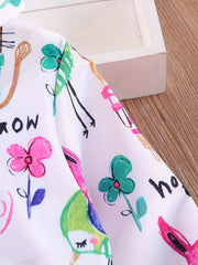 Toddler Girls Cartoon Animals Hooded Jacket Zipper Coat