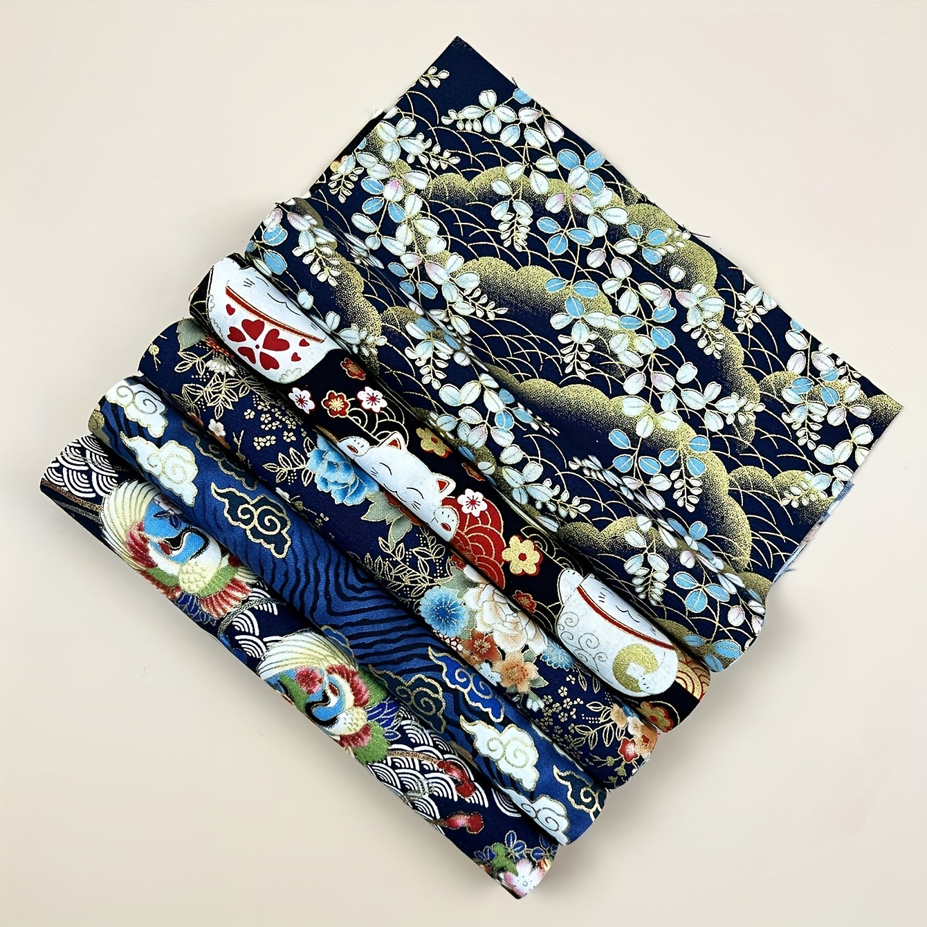 5pcs Cotton Fabric Bundles for DIY Patch Sewing