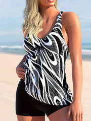 Women's Plus Graphic Print Tankini Set