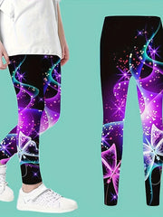 Girls Butterfly Print Yoga Pants Comfy Leggings Spring Fall Sports