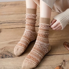 6 Pairs Cotton Retro Casual High Mid calf Socks For Men And Women