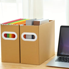 3pcs Durable Office Document Storage Box Organizer Space Saving