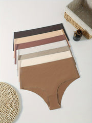 7-Pack Plus Size Seamless Cooling Briefs Set, Mid Waisted Panties