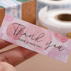 English Thank You Stickers Label Packaging Sealing Stickers Printing Label Stick