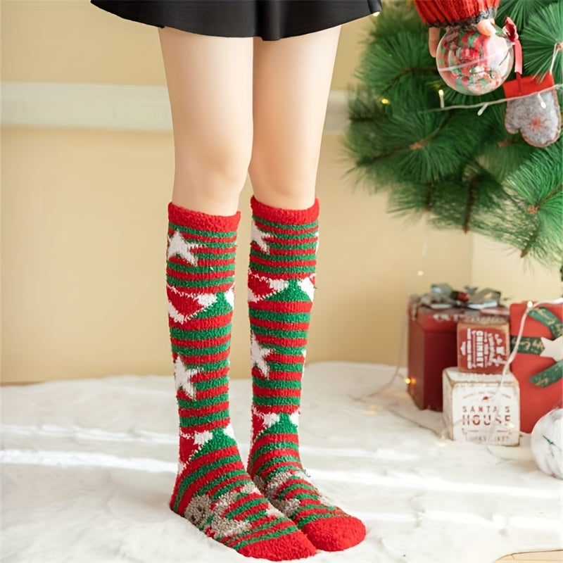 15 Pairs Cartoon & Christmas Fuzzy Socks Women's Stockings