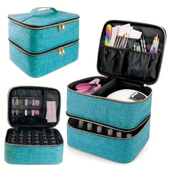 Double Layer Nail Polish Organizer Tote Bag for Women