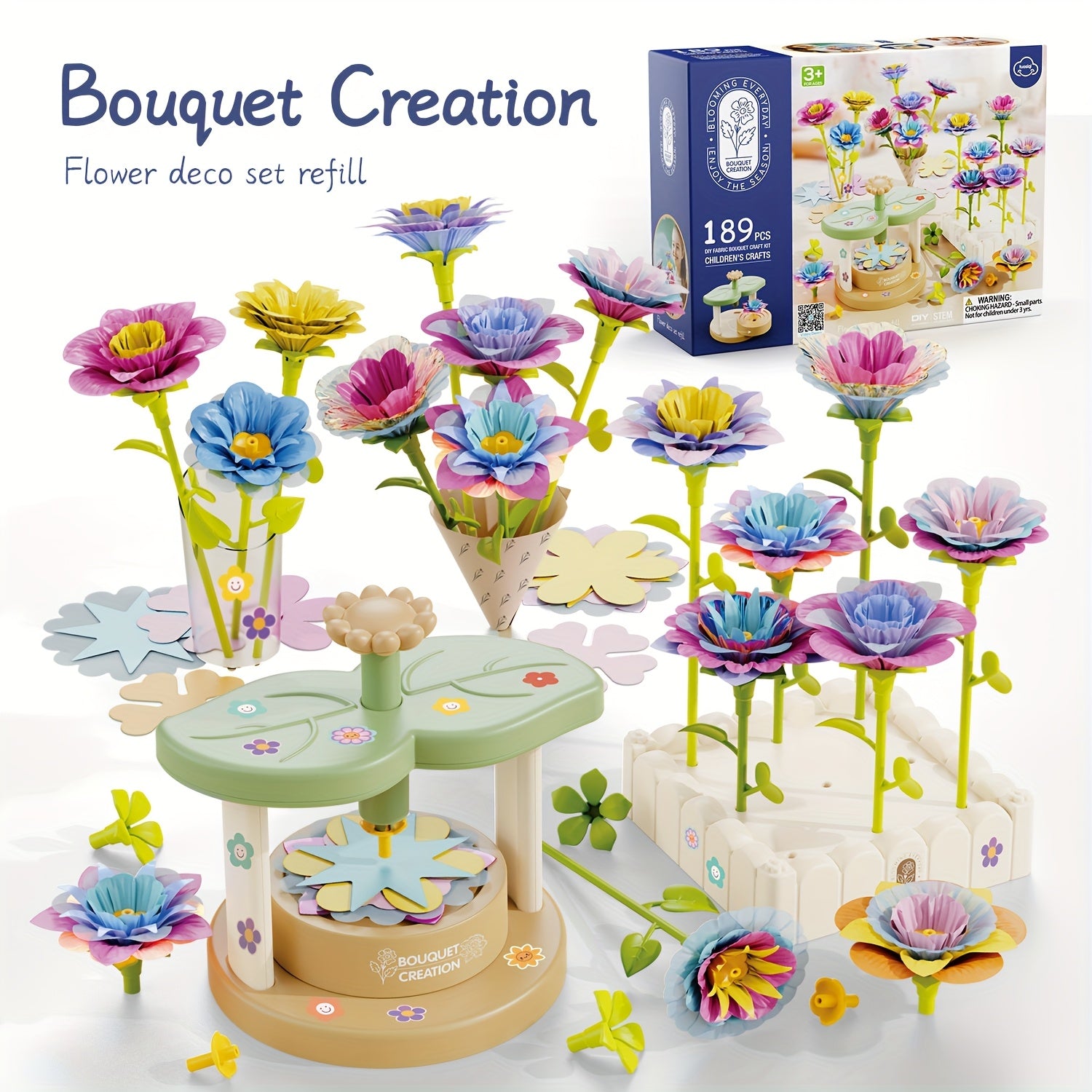 189pcs Creative Building Blocks Flower Arrangement Set