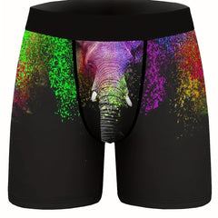 Men's Elephant 3D Print Swim Pansts Comfortable High Stretch Shorts