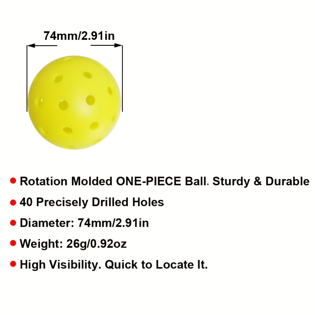 Outdoor Pickleball Balls With 40 Holes for Training