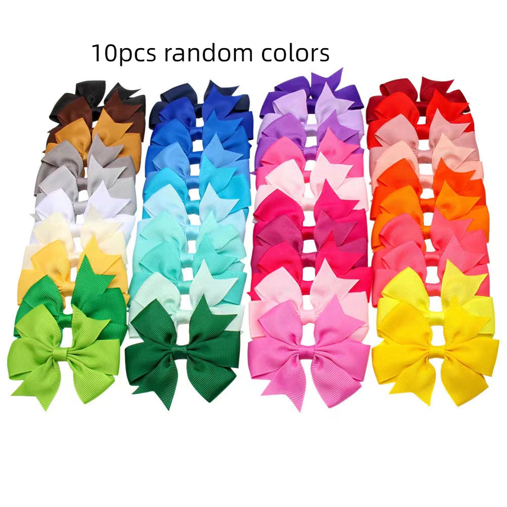 10pcs Ribbon Bow Hair Clips St Patrick's Day Accessories