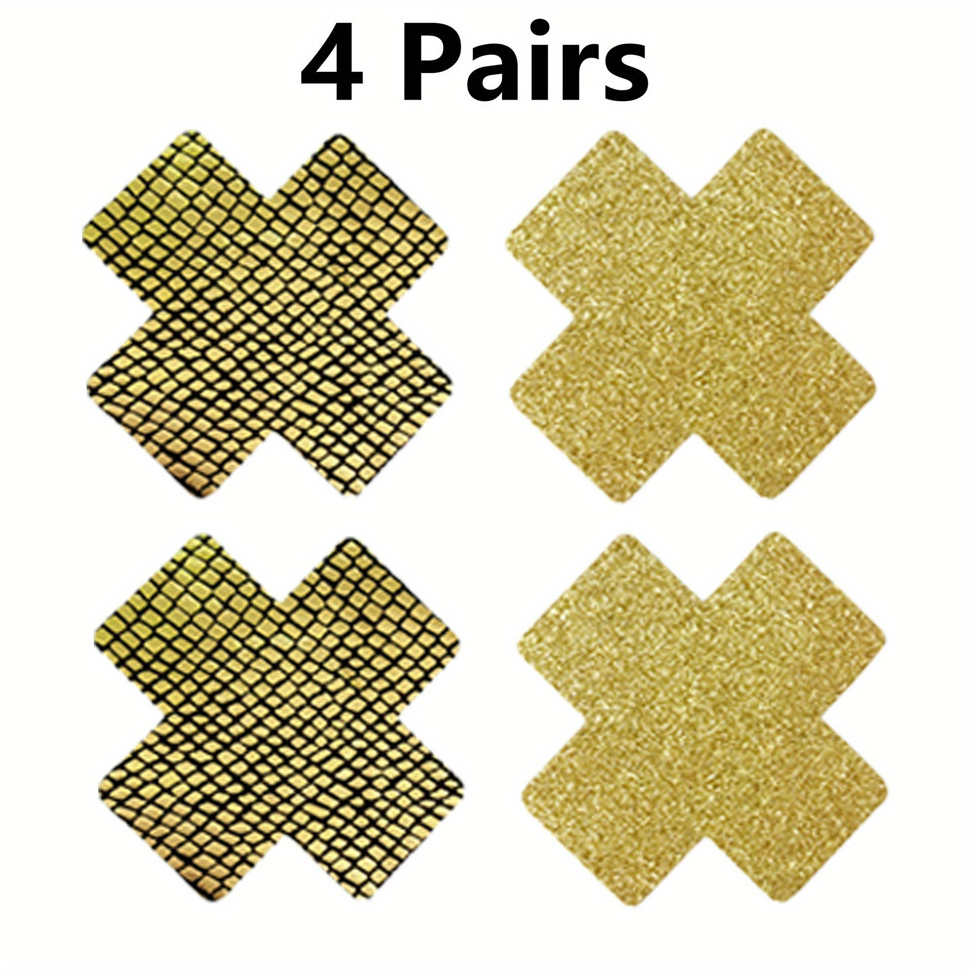 4 Pairs Disposable Cross Breast Pasties Self-adhesive Chest Pasties
