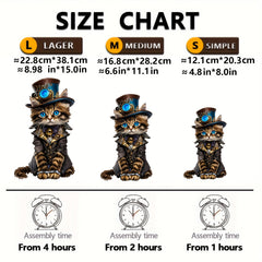 Gentleman Cat Wooden Puzzle Challenging Brain Teaser