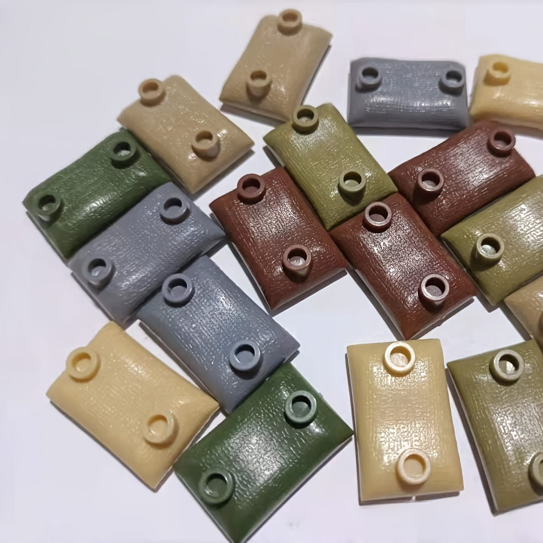 60pcs Military Sandbag Building Blocks Set in Army Green Grey