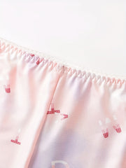 Tie Dye & Letter Print Tank Bra & Shorts Underwear Set