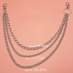 Alloy Silver Grey Belt Punk Metal Chain Waist Chain