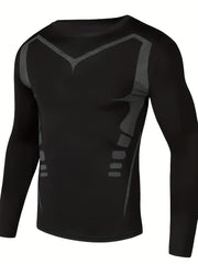 Men's Quick Drying Long Sleeve T-shirt & Shorts Set for Fitness
