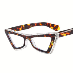 Cat Eye Clear Lens Glasses Anti Light Reading Glasses