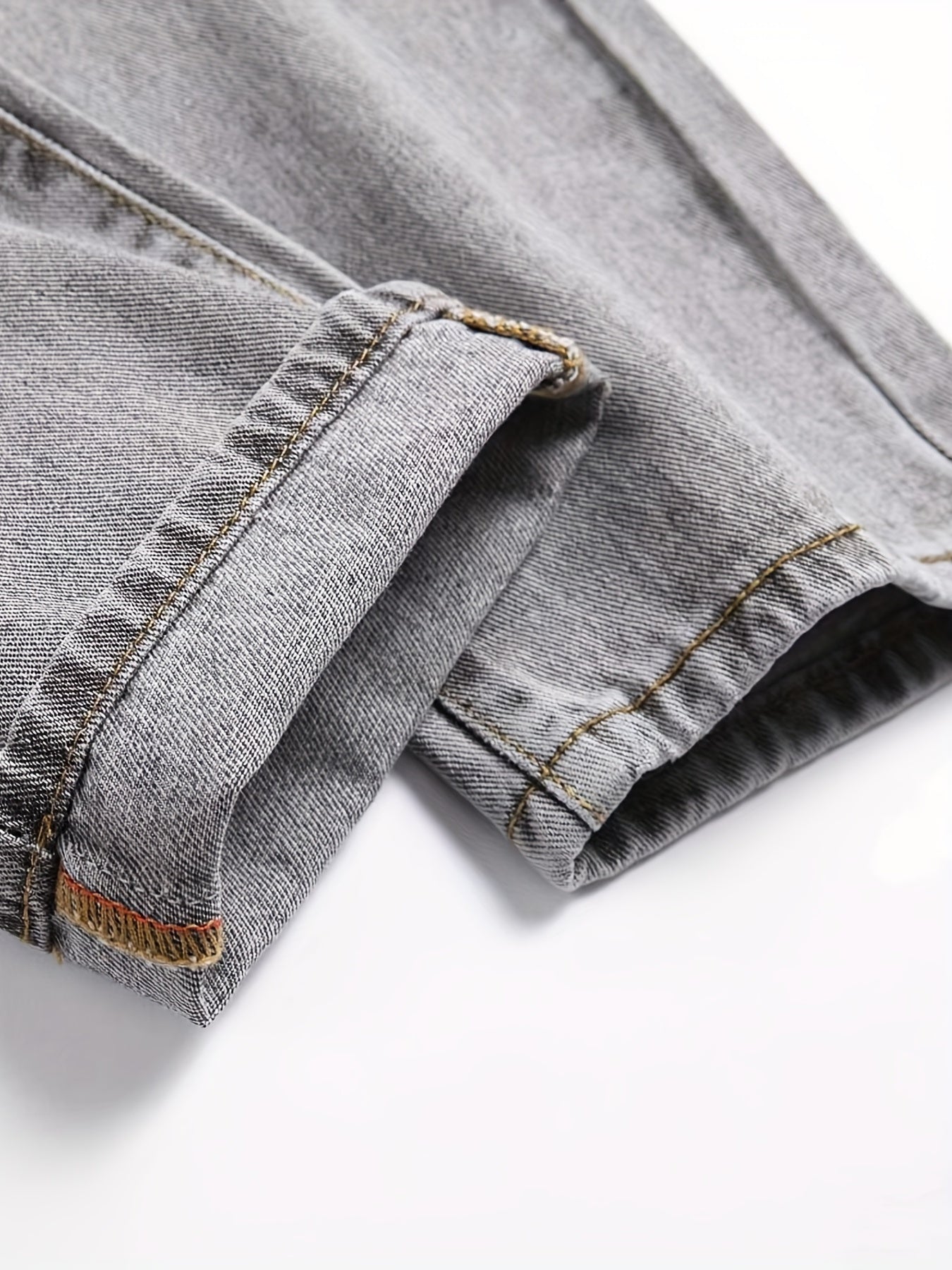 Smiling Face Regular Fit Jeans Men's Distressed Denim Pants