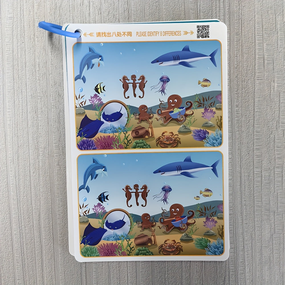 Kids Interactive Find the Differences Game Book - Improve Attention & Learning