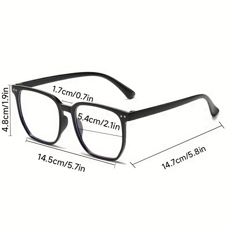 Men's Square Frame Anti Light Glasses with Photochromic Lenses