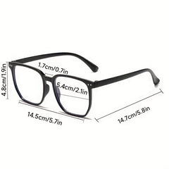 Men's Square Frame Anti Light Glasses with Photochromic Lenses