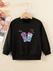 Tie Dye Graphic Sweatshirt for Girls Round Neck Pullover Tops