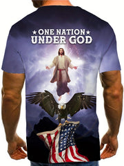 Men's Graphic Print T-Shirt Crew Neck Tee for Summer