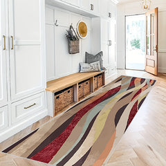 Colorful Striped Runner Rugs Soft Laundry Room Rug Long Anti-fouling Hallway Rug