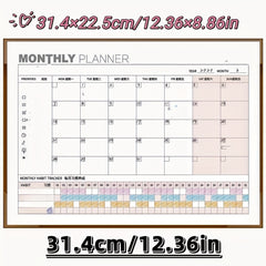 1pc Monthly Desk Calendar - Work Time Schedule Plan Record Memo