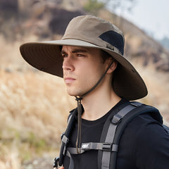 Men's Big Brim Sun Hat for Outdoor Mountaineering and Cycling