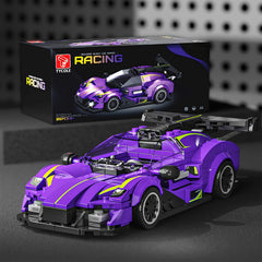TYCOLE 316pcs Racing Car Model Set with Display Case Purple ABS Construction Toy